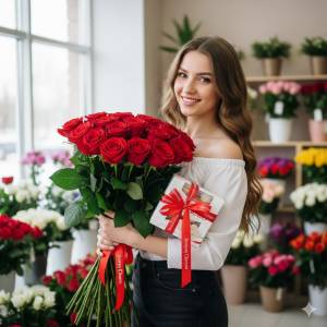 15 роз и конфеты