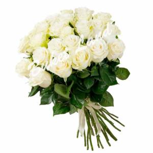 Букет из 31 белых роз 60 см