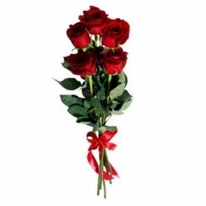 Букет из 5 красных роз 60 см