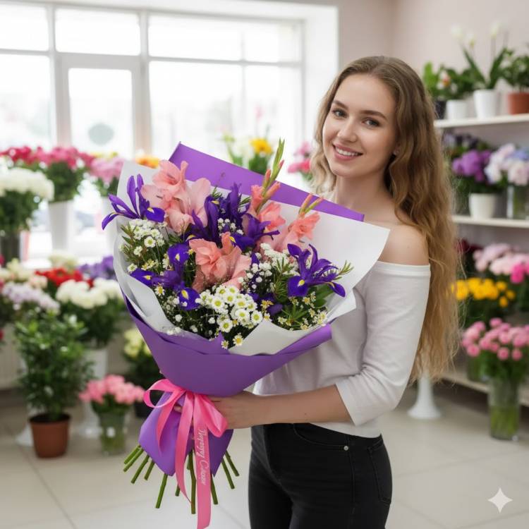 Букет с гладиолусом "Восторг"