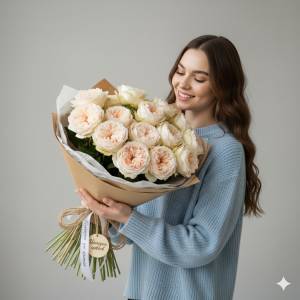 Пионовидные розы Patience "Элегантное Терпение"9шт