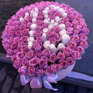 141 роза в коробке с цифрой