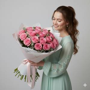 Розы Aqua (розовая) 25шт