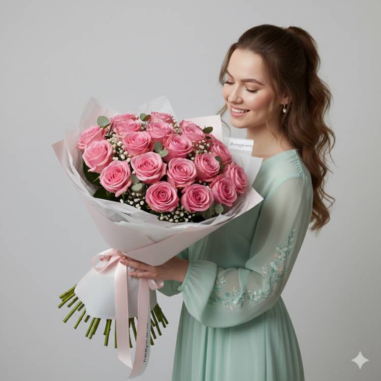 Розы Aqua (розовая) 25шт