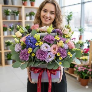 Букет с гиацинтами "Забота"