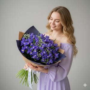 Букет из Ирисов "Лазурные Грезы"