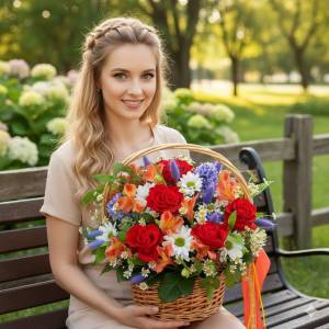 Букет с гиацинтами "Летний"