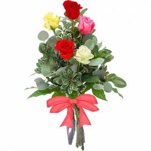 Букет из 5 микс роз 80 см