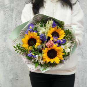 Букет с гиацинтами "Солнечный"