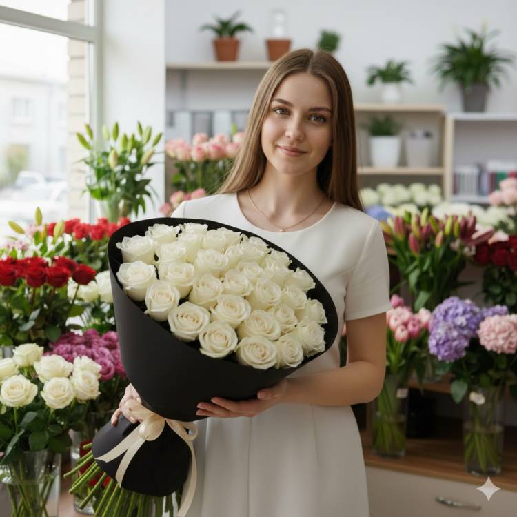 Букет 25 роз 60 см Букет 25 роз 60 см